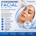 Hydrodimond Facial face, neck, and chest for a complete and uniform glow.