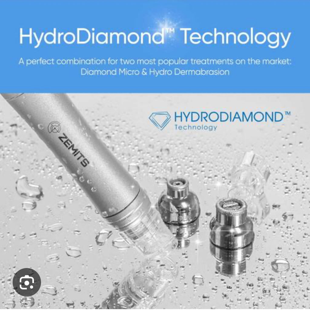 Hydrodimond Facial face, neck, and chest for a complete and uniform glow.